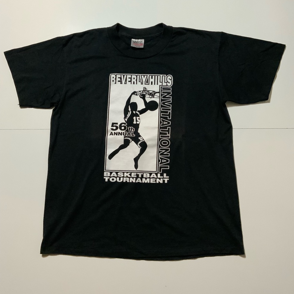 Vintage 90s Oneita Beverly Hills Basketball Tournament Single Stitch T-Shirt